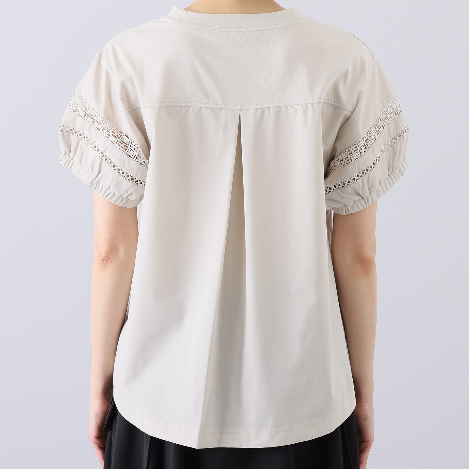 スタイル・ラヴィー 接触冷感 袖レースアクセント カットソーブラウス