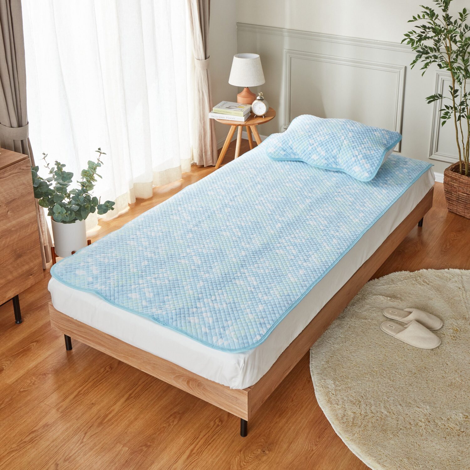 ｎｉｓｈｉｋａｗａ　西川 抗菌＆洗える 爽やかオンザガーゼ コットン ポコポコ敷きパッド ＜シングル＞