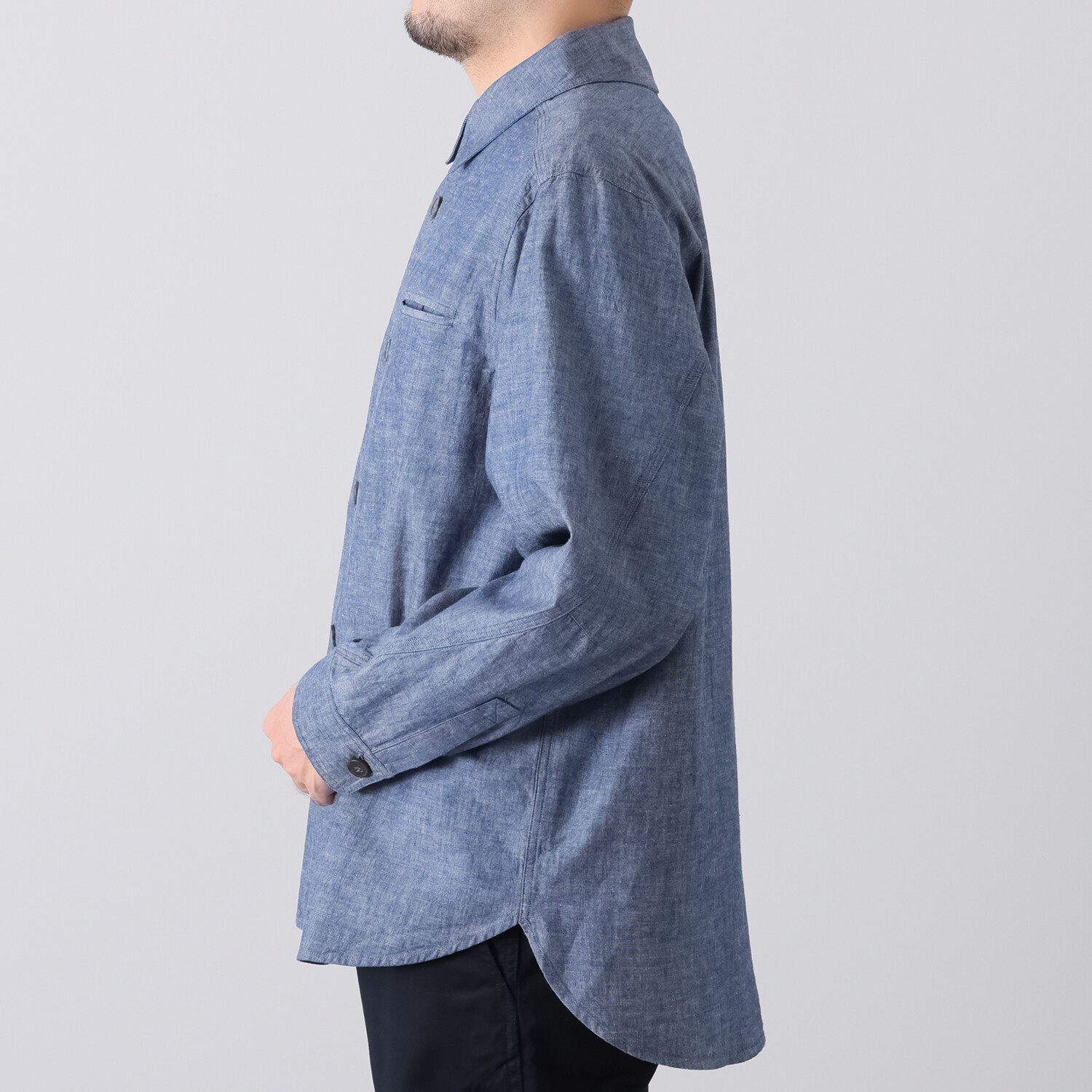 ＢＯＵＮＣＹ　ＢＯＮＤ カンクリーニ社製 ダンガリー生地使用 ＵＳＡコットン１００％ マリンシャツ ＜メンズ＞