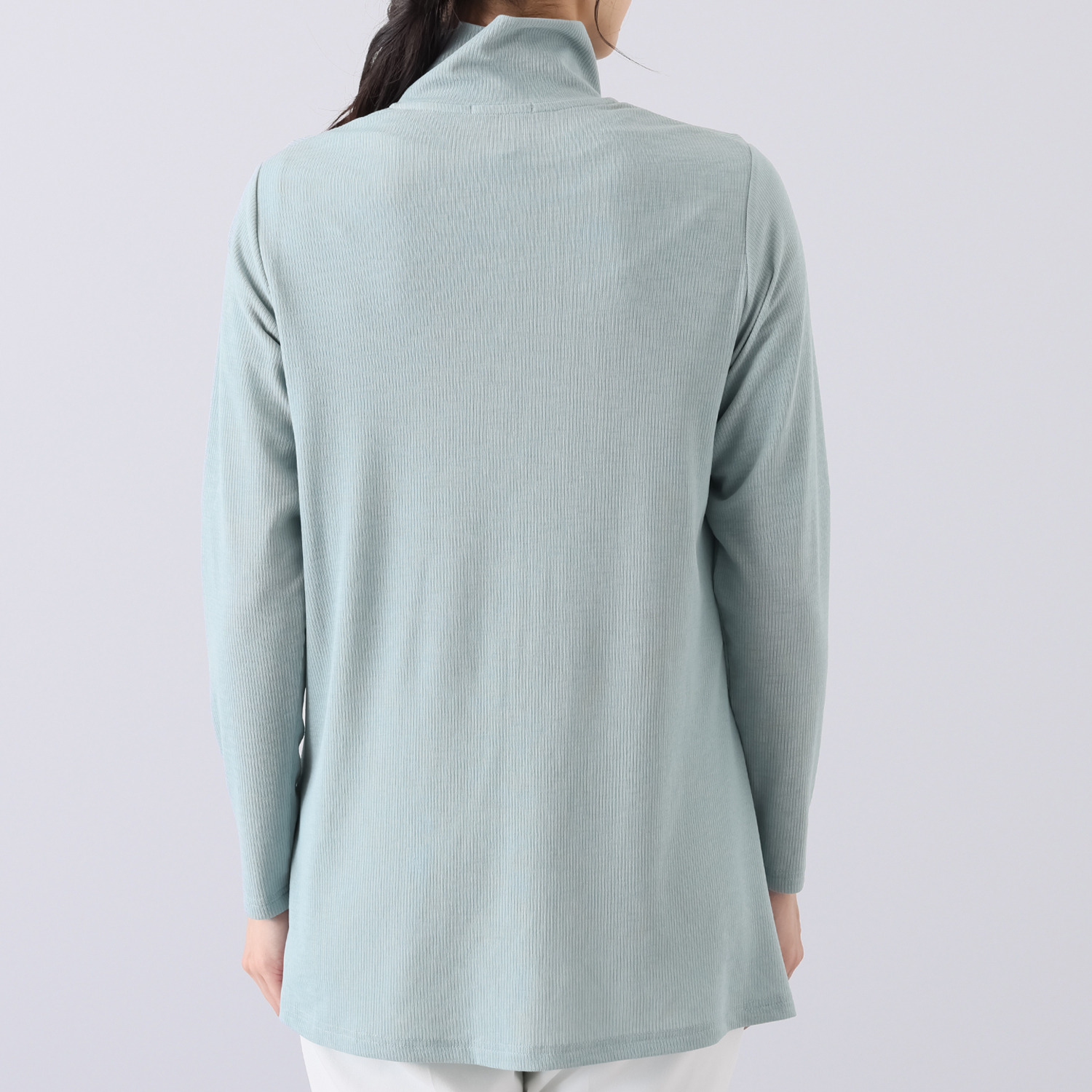 シルバーミントシュガー スタイリング自在な 繊細テレコカーディガンと すっきりな印象の 五分袖プルオーバーの ２枚セット