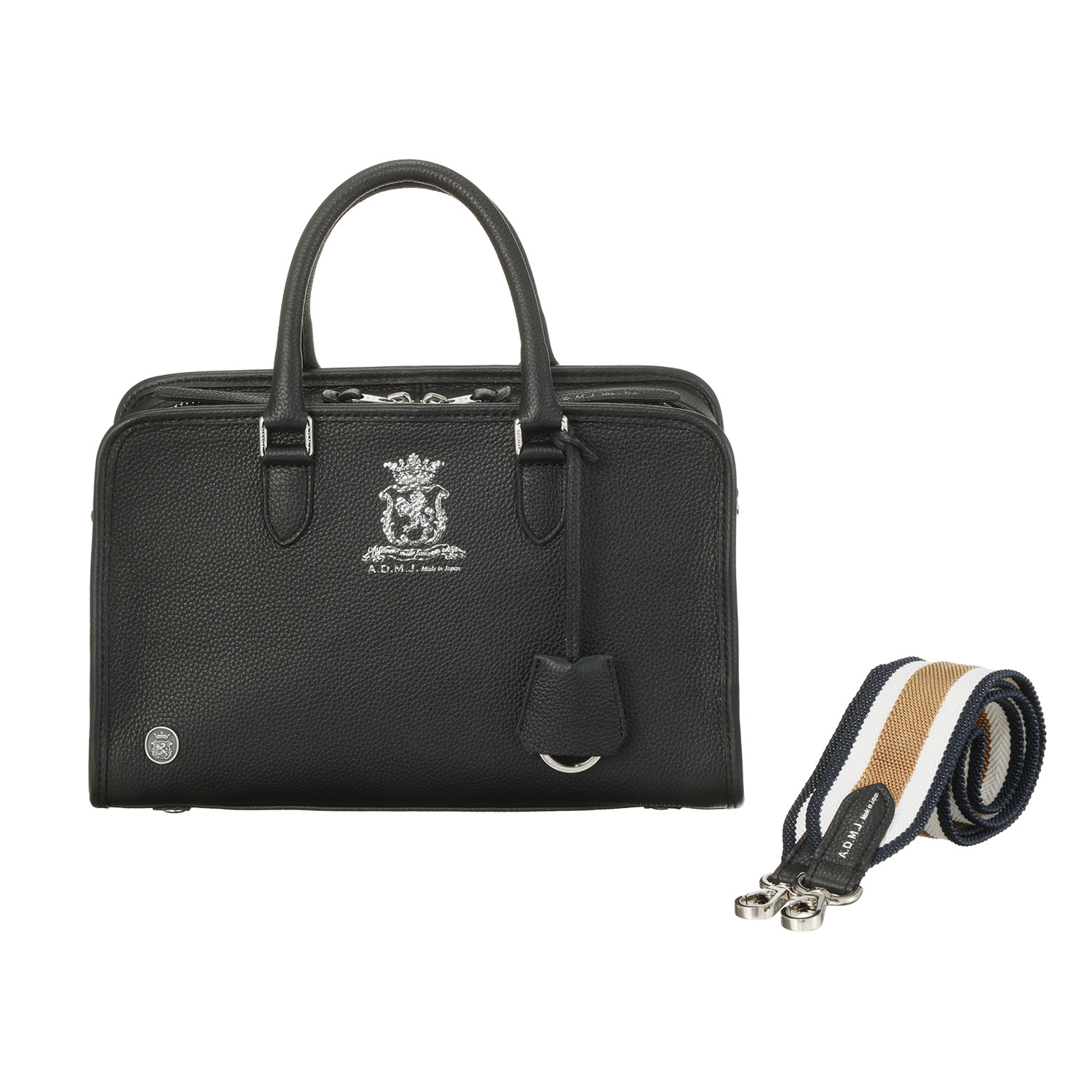 エーディーエムジェイ スパニッシュレザー スクエアボストンバッグ ＜Ｍ＞