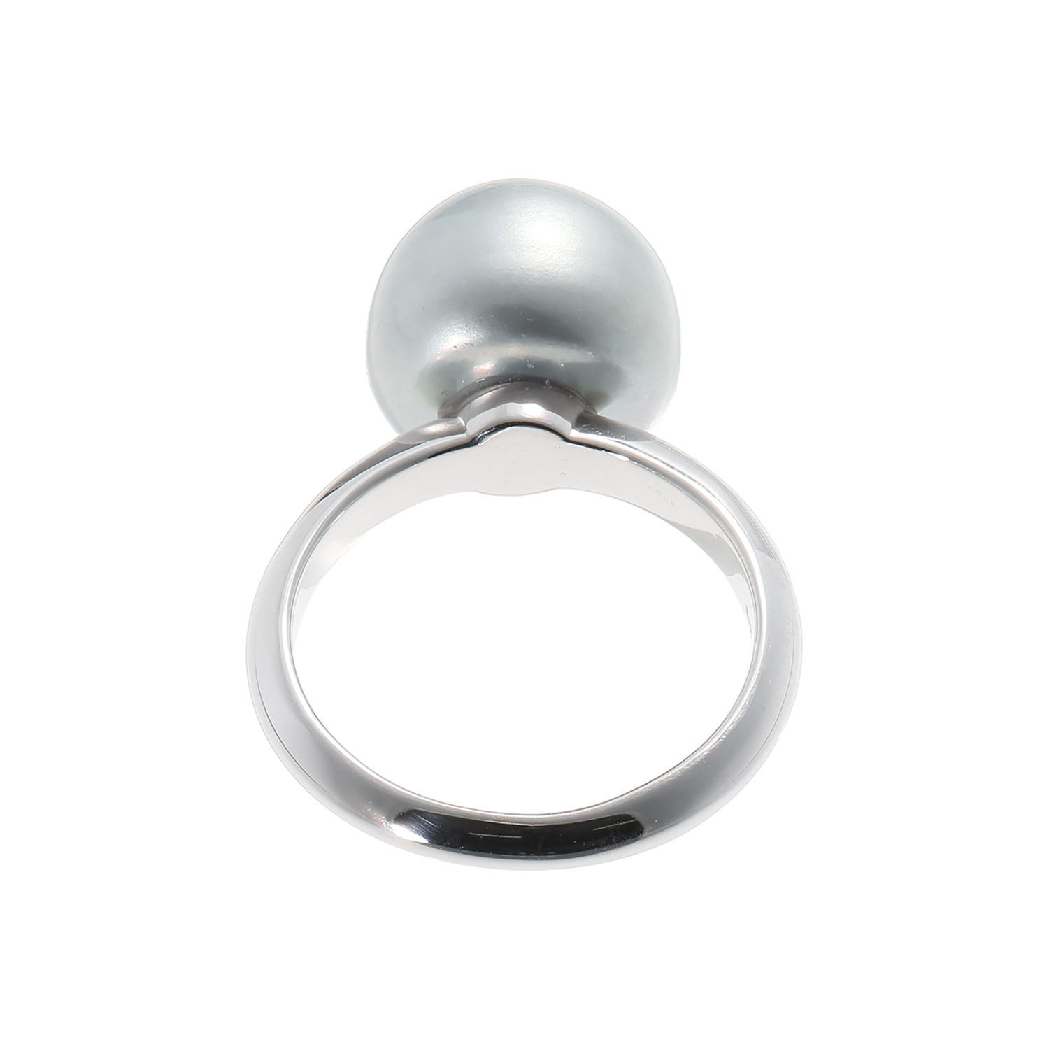 バイ　ネイチャー シルバーグレー 淡水パール 一粒デザイン リング