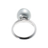 バイ　ネイチャー シルバーグレー 淡水パール 一粒デザイン リング