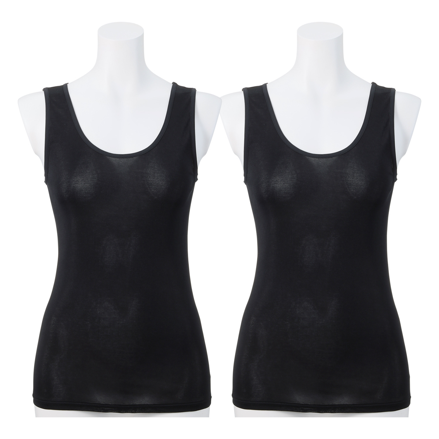 肌ごころ 日本製 接触冷感 ひんやりタンクトップ 同色２枚セット