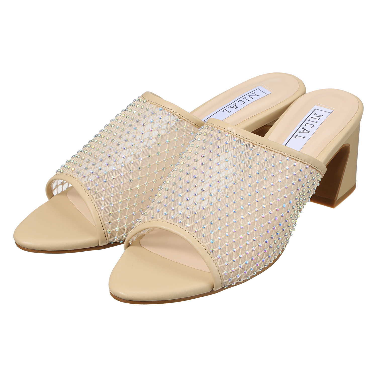 ニカル ラインストーン チュールサンダル