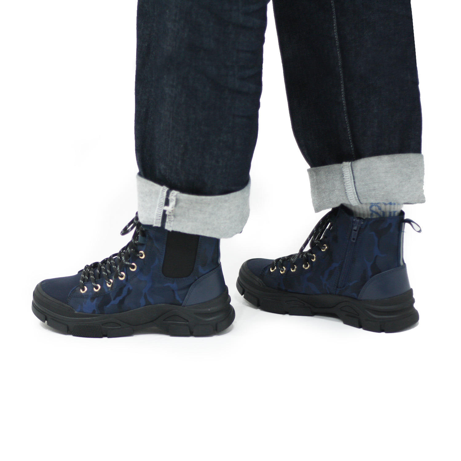 トーキョーキャンプゴー 防滑ボリュームソール ナイロン ハイカット防水スニーカー