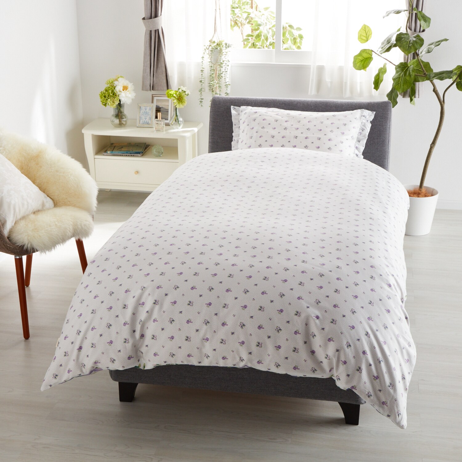 ローラアシュレイ ストックス コットンサテン１００％ 掛けふとんカバー ＜シングル＞