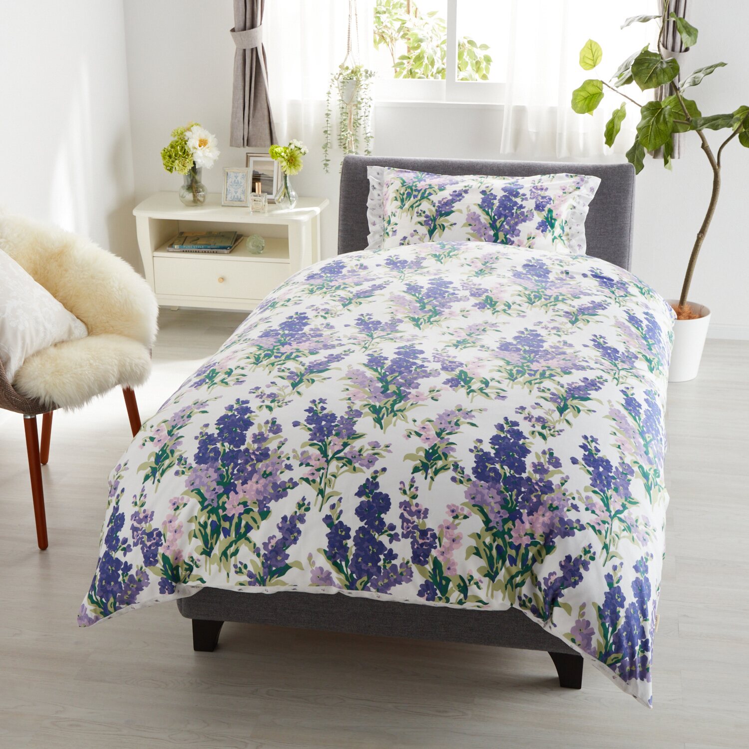 ローラアシュレイ ストックス コットンサテン１００％ 掛けふとんカバー ＜ダブル＞