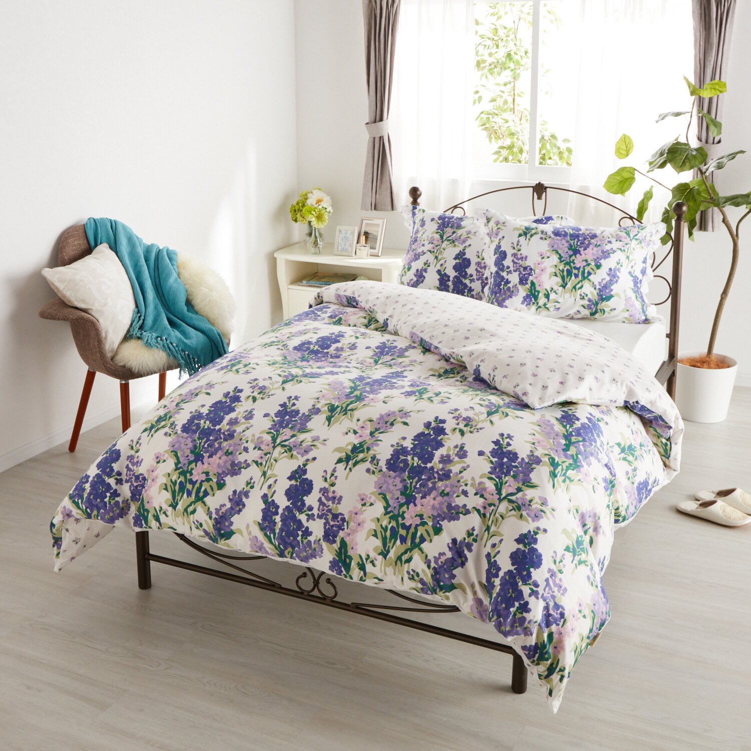 ローラアシュレイ ストックス コットンサテン１００％ 掛けふとんカバー ＜ダブル＞