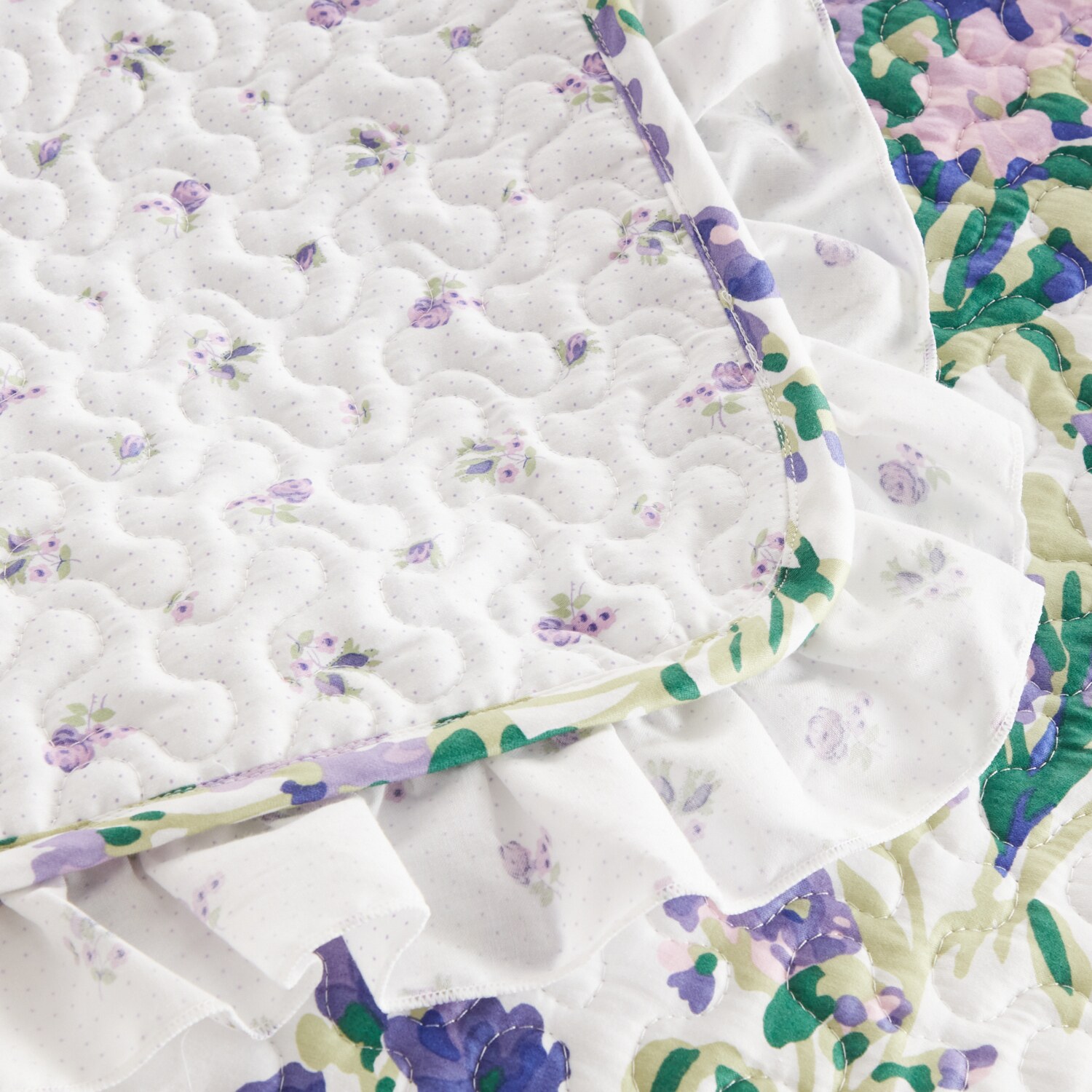 ローラアシュレイ ストックス コットンサテン１００％ キルトマルチカバー ＜１３０×１９０ｃｍ＞