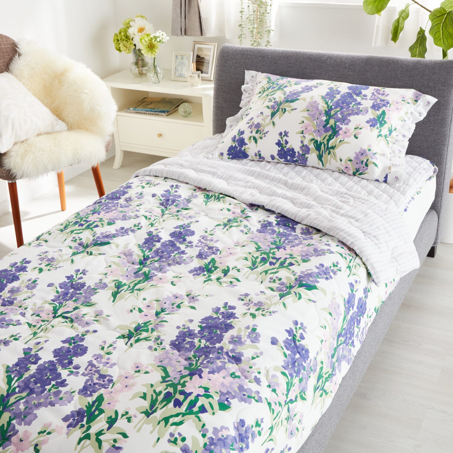 ローラアシュレイ ストックス 肌面コットン３重ガーゼ 肌掛けふとん ＜シングル＞