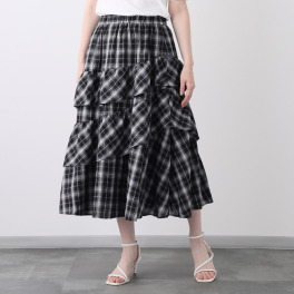 ヒロコ　デシネール アシンメトリーティアード ふんわり甘めのおしゃれな デザインスカート