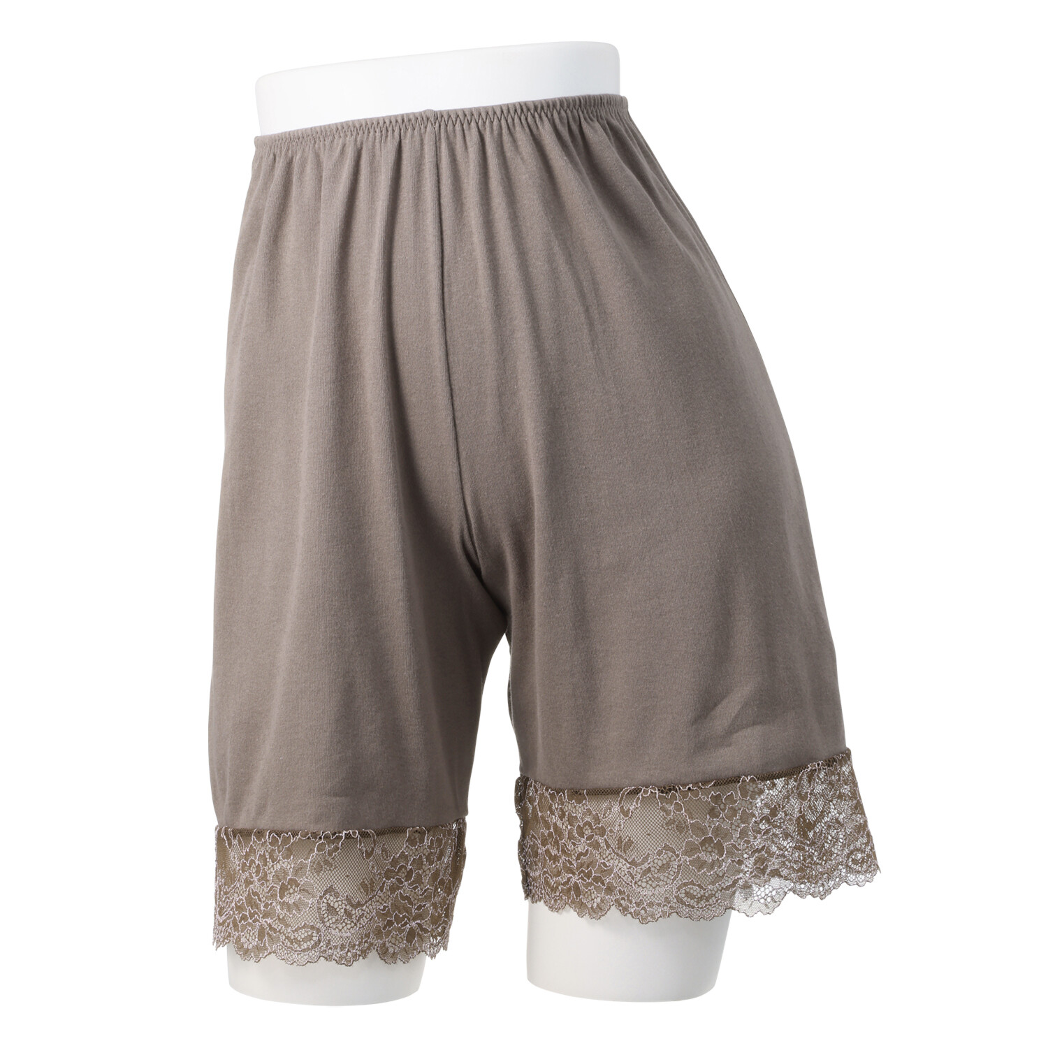 肌ごころ 吸水速乾 綿１００％ 神すぅーコットン 裾レースペチパンツ 同色２枚セット