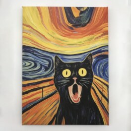 インテリアアート 猫シリーズ “ニャンコの叫び”