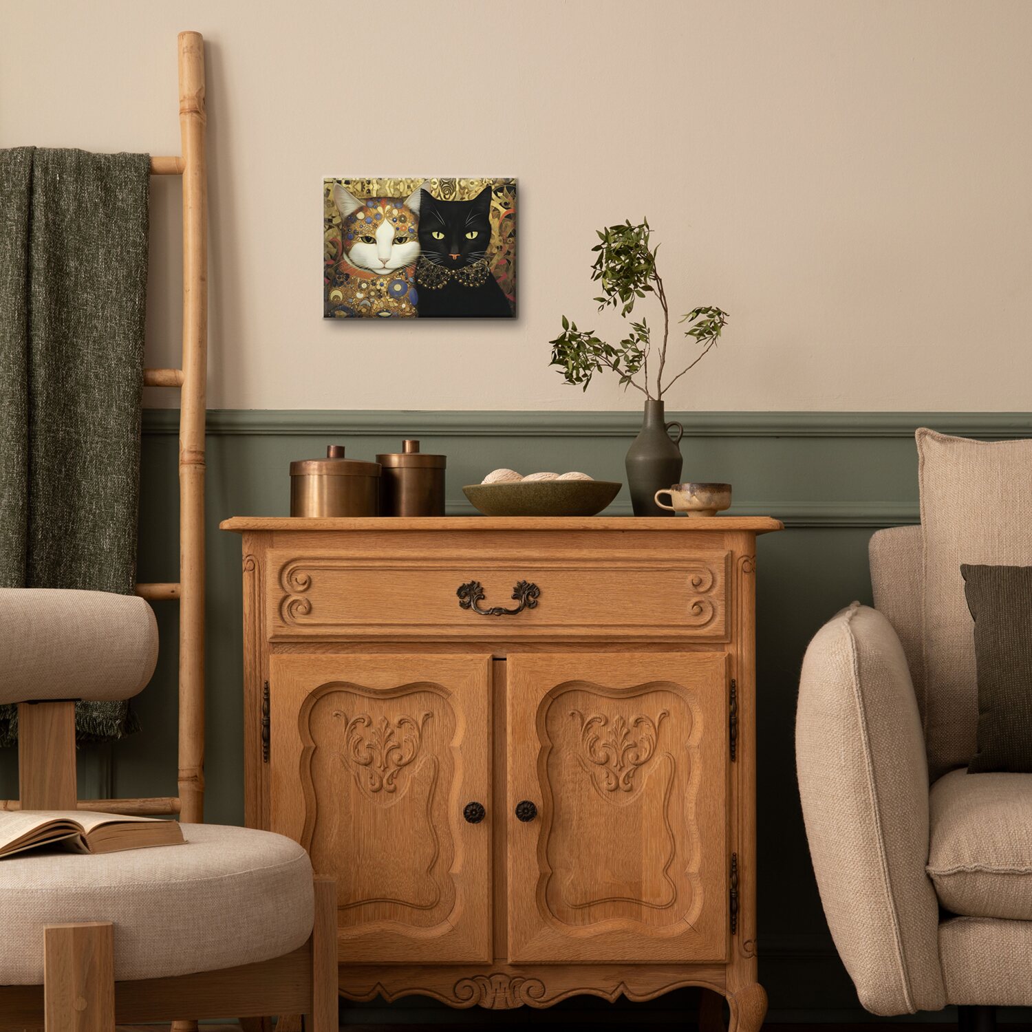 インテリアアート 猫シリーズ “クリムニャＩＩ” ＜約２４×３３ｃｍ＞ 