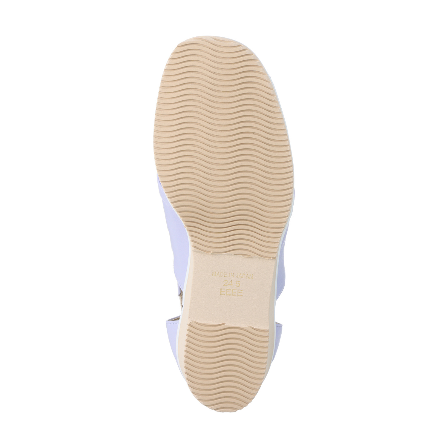 ミスキョウコ 日本製・ソフト牛革 マリン柄パンチング 軽量オープントゥサンダル