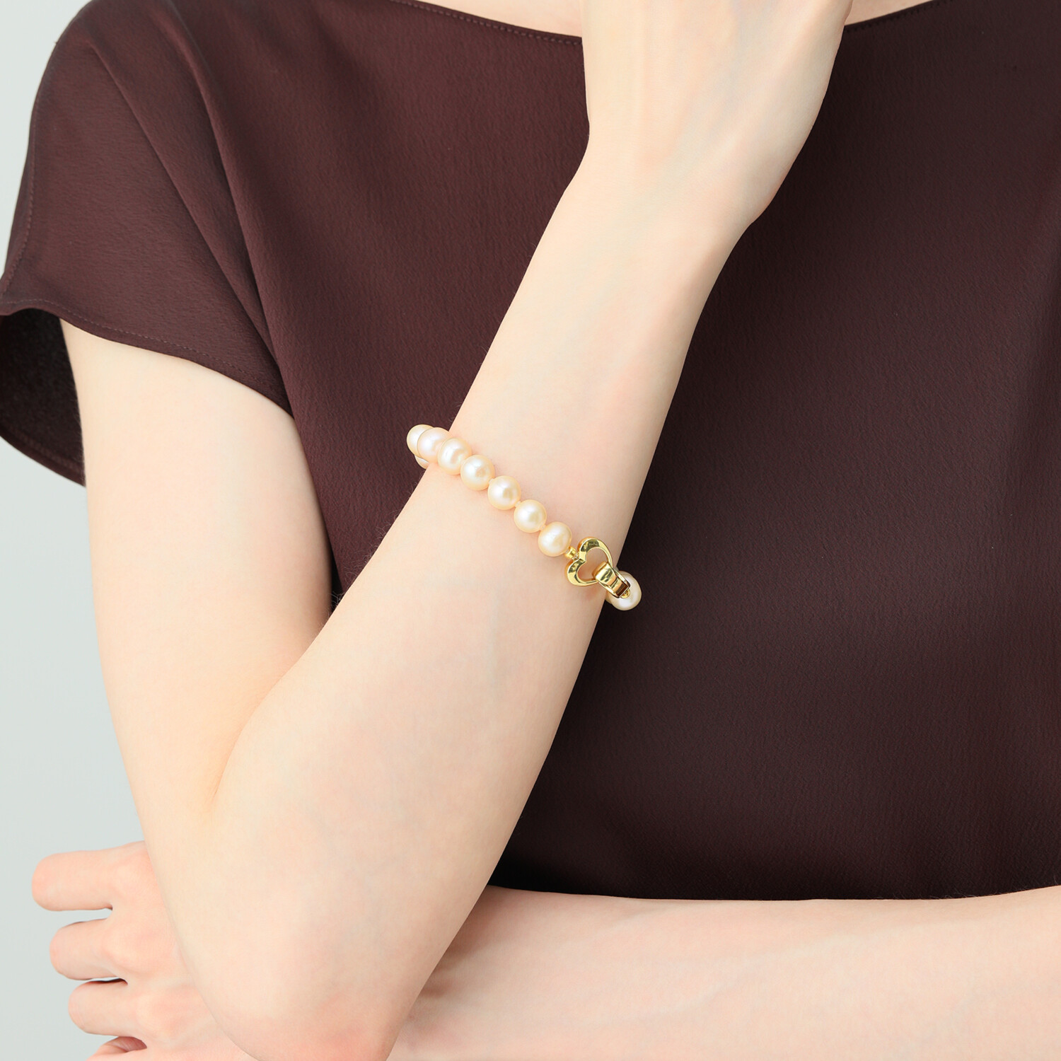 岩崎美智子コレクション サンシャインピンク 淡水パール ブレスレット