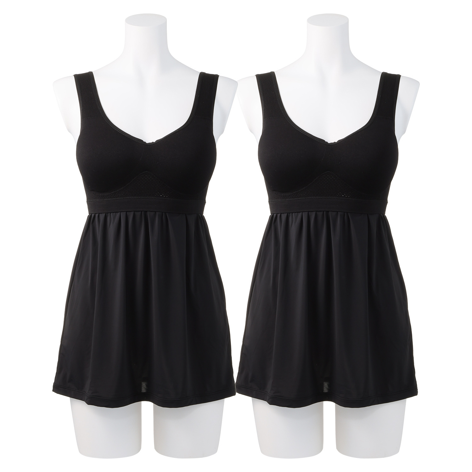 女の欲望 超ラクなのに超アガる！ 接触冷感＆快適メッシュ 神の手ショートスリップ 同色２枚セット