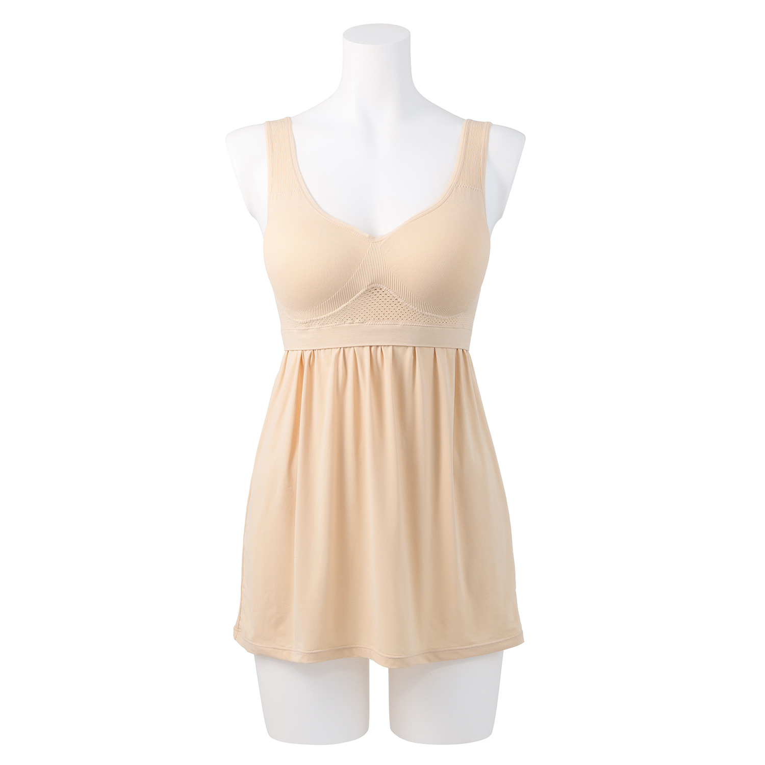 女の欲望 超ラクなのに超アガる！ 接触冷感＆快適メッシュ 神の手ショートスリップ 同色２枚セット