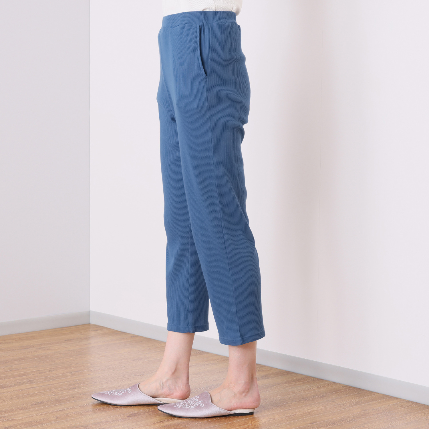 ジュエル オーガニック コットン１００％ リブ編ルームウェア 上下セット