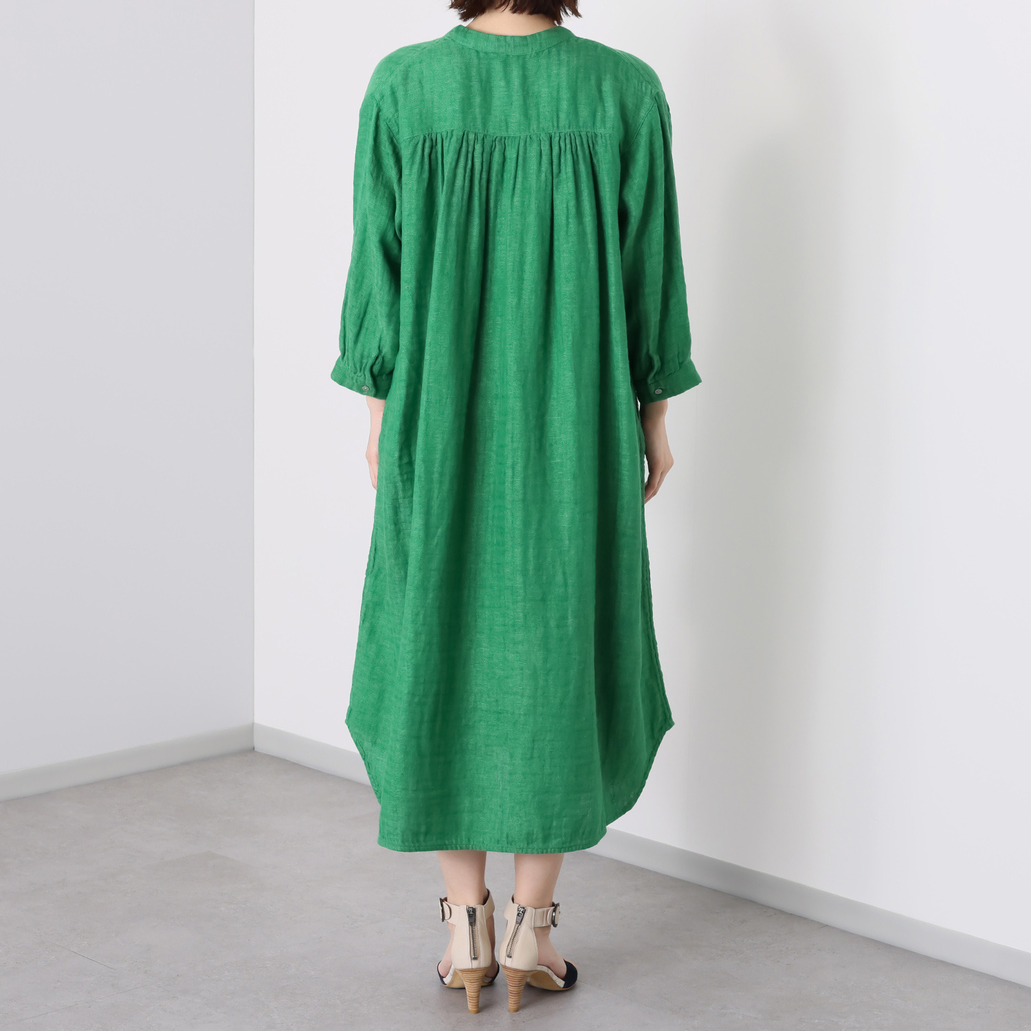 ツチエ コットンリネン ダブルガーゼワンピース