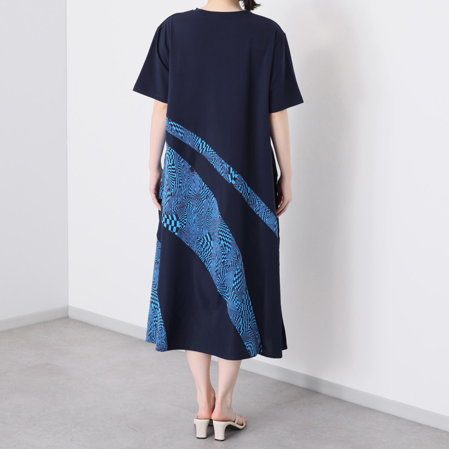 コイビトミサキ プリント切替 アシンメトリー ワンピース