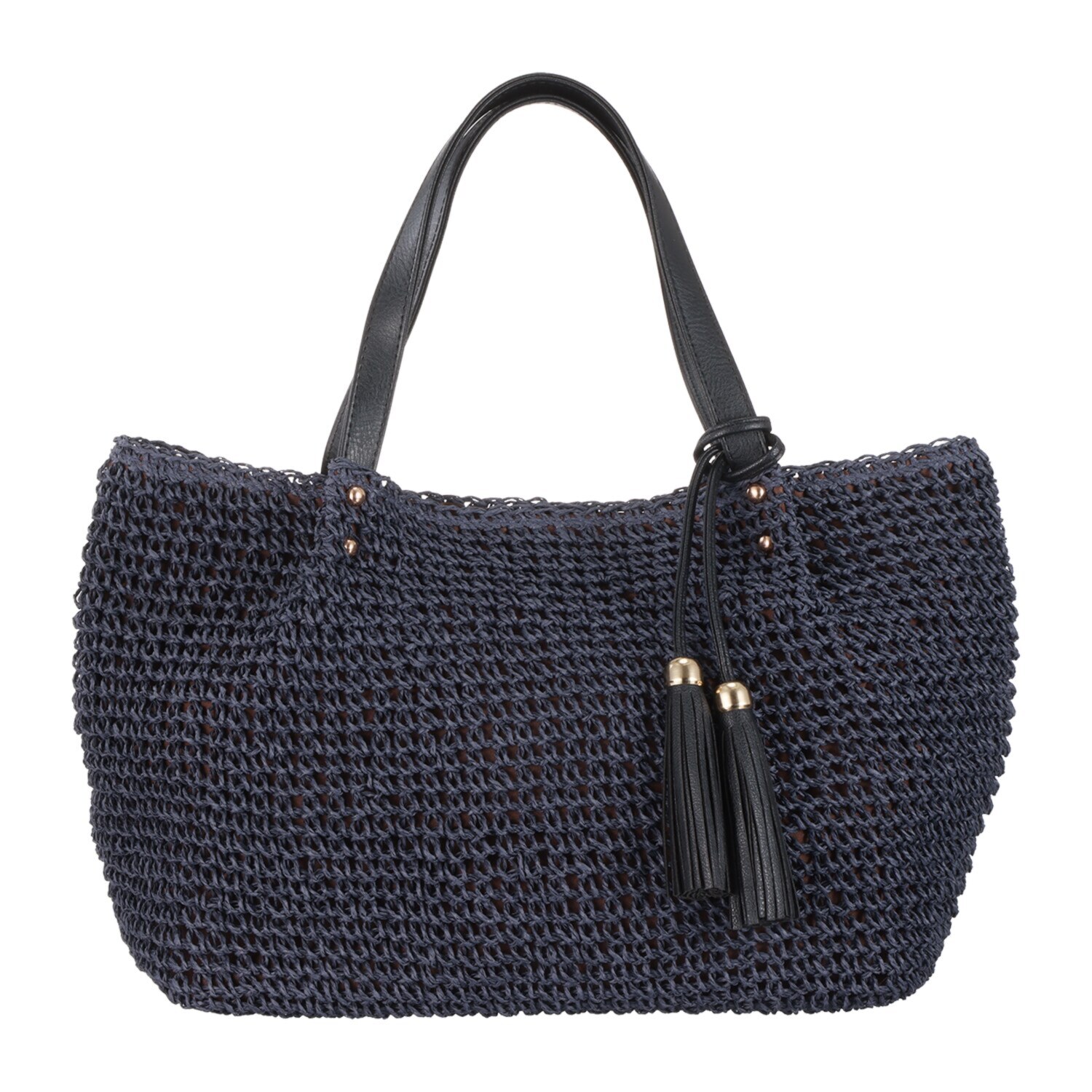 ラルジュ カラバリ豊富！ タッセル付 軽量かごトートバッグ