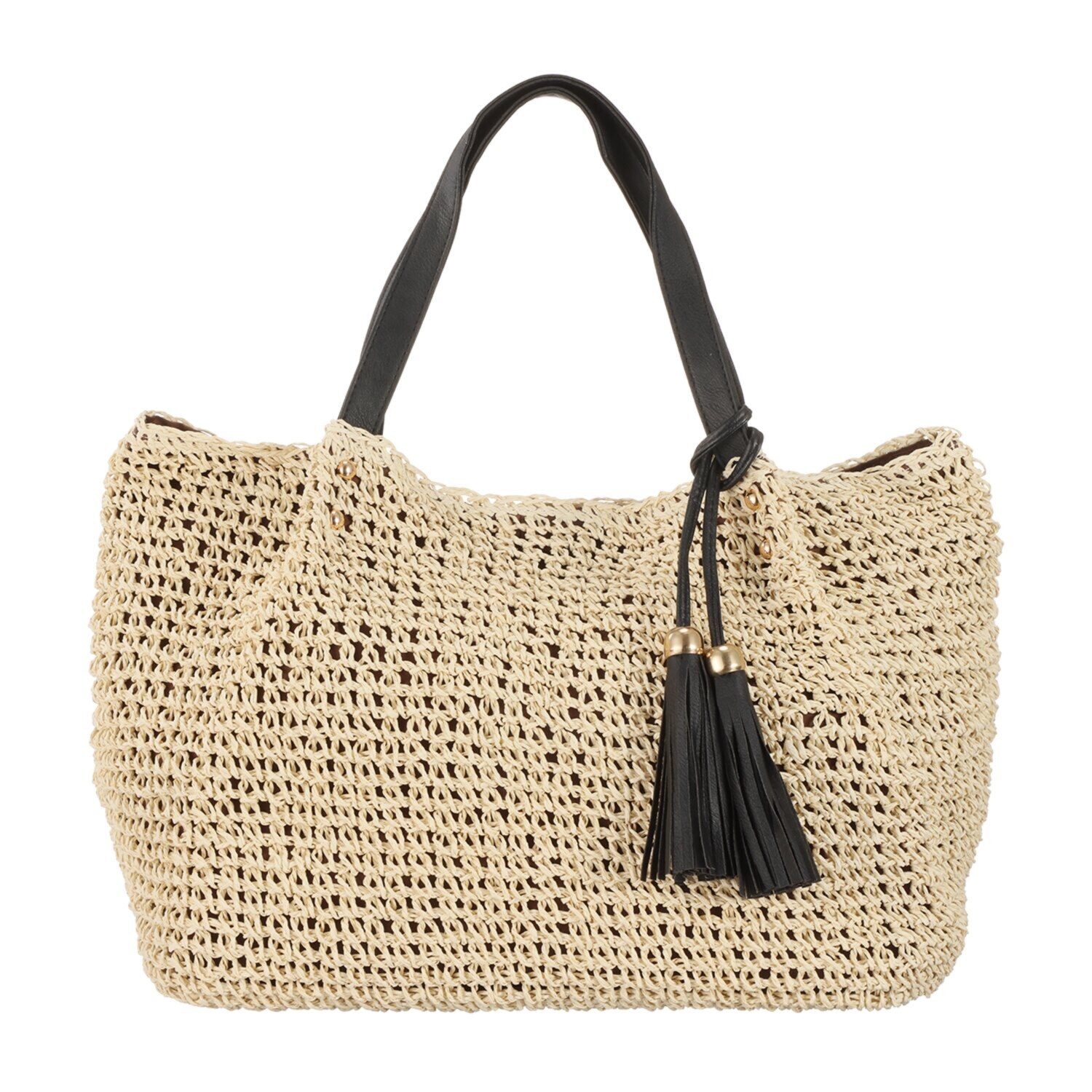 ラルジュ カラバリ豊富！ タッセル付 軽量かごトートバッグ