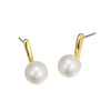 プレミアムパール 泉州の職人技 貝パール スタイリッシュ イヤリング／ピアス