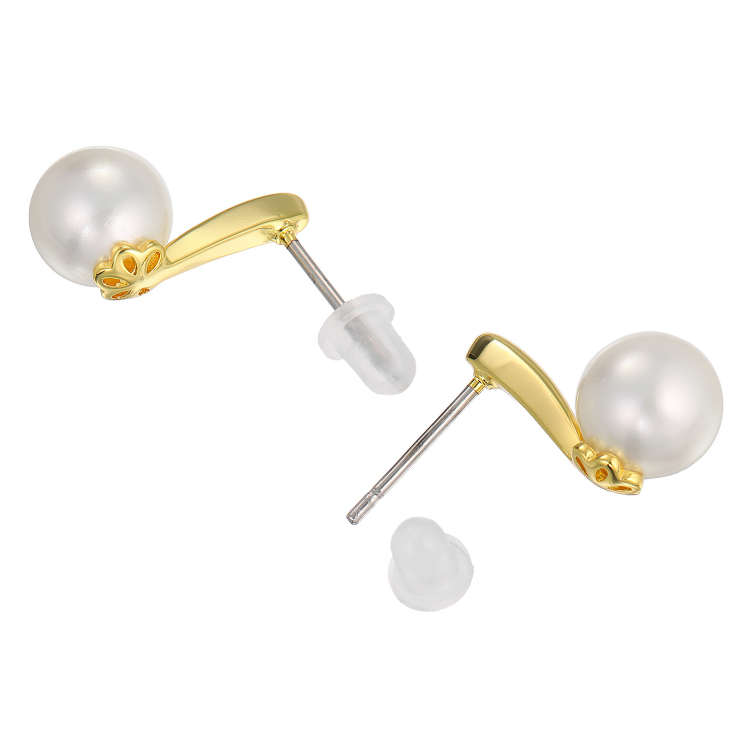 プレミアムパール 泉州の職人技 貝パール スタイリッシュ イヤリング／ピアス
