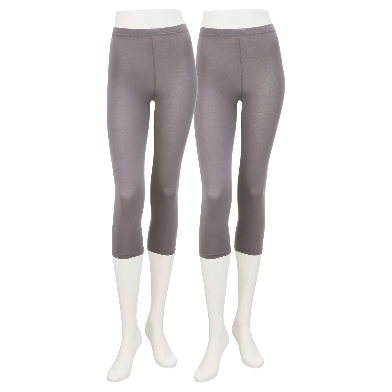 あしマルシェ 接触冷感 ベア天竺 ひんやり七分丈レギンス 同色２枚セット
