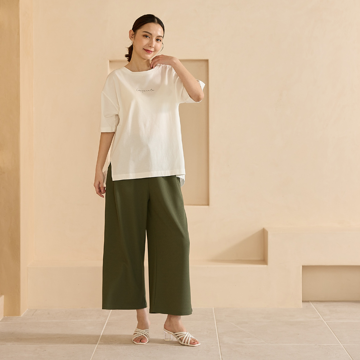 ＴＡＫＵＭＩＢＡ 涼しやドライ 風が通る フレアーワイドパンツ