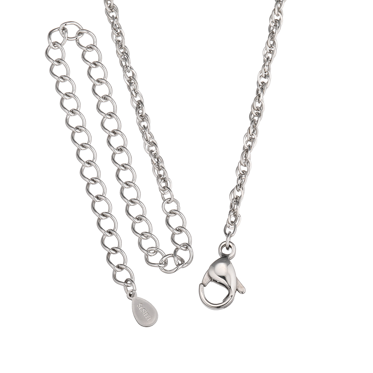 ステングレイス サージカルステンレス ダブルケーブルチェーン ボリューム ロングネックレス