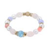 マイクローバー アクアマリン＆ ローズクォーツ＆ ルチルクォーツ イラスティック ブレスレット 〜恋愛運・結婚運〜