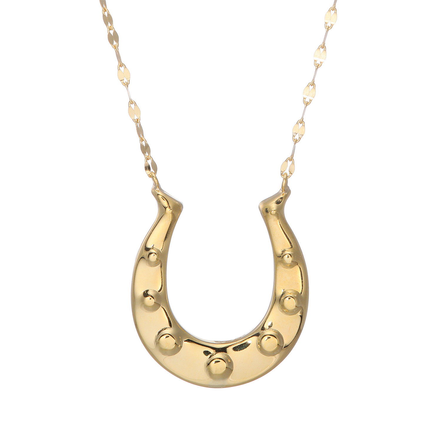 ケーグランツ １８Ｋ 馬蹄モティーフ 一つ星アクセント リバーシブルネックレス