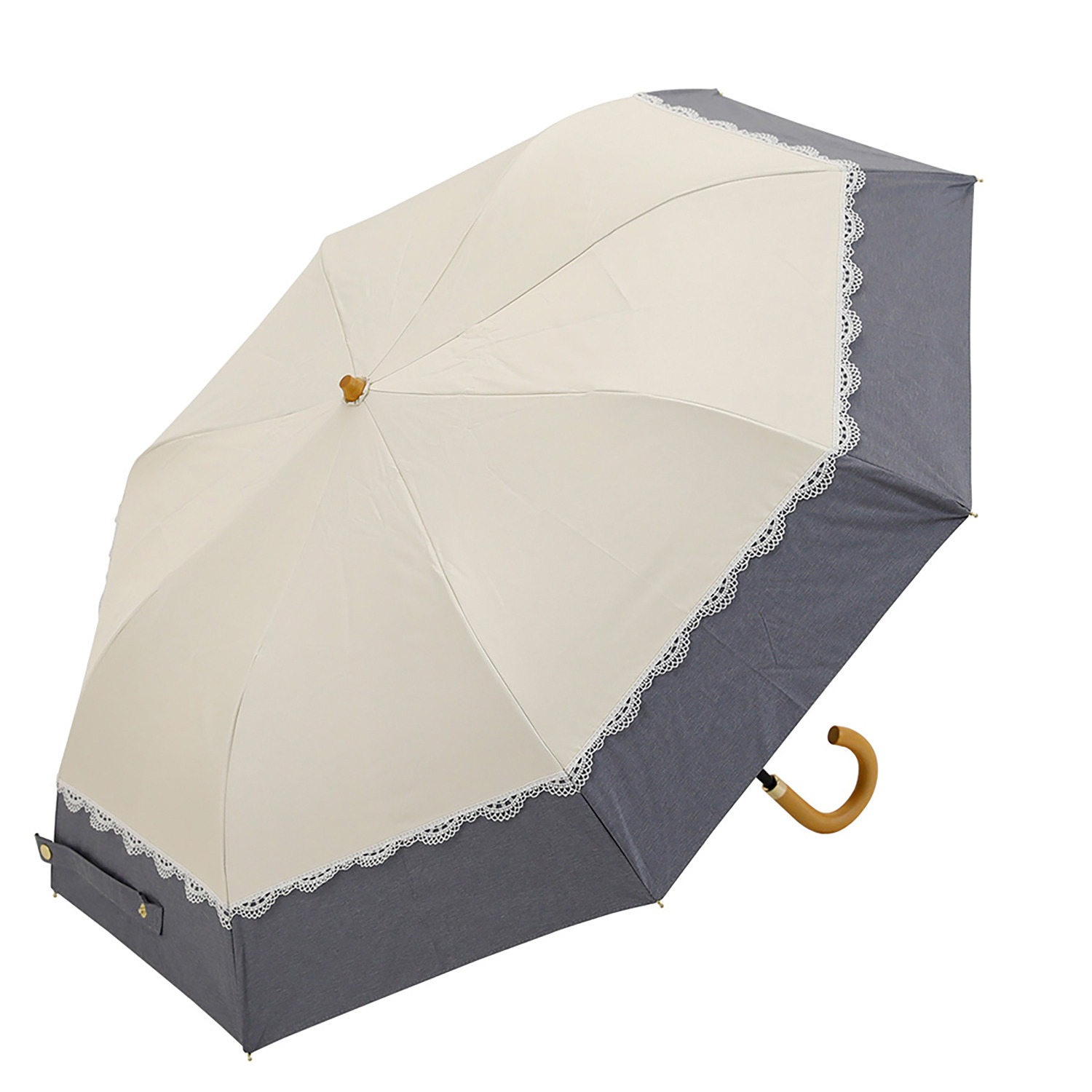 センテリオ バイカラーレース 晴雨兼用 折りたたみ日傘