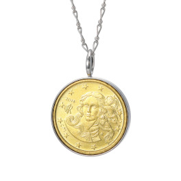 ワールドコインズ イタリアコイン １０セントデザイン メタルペンダント