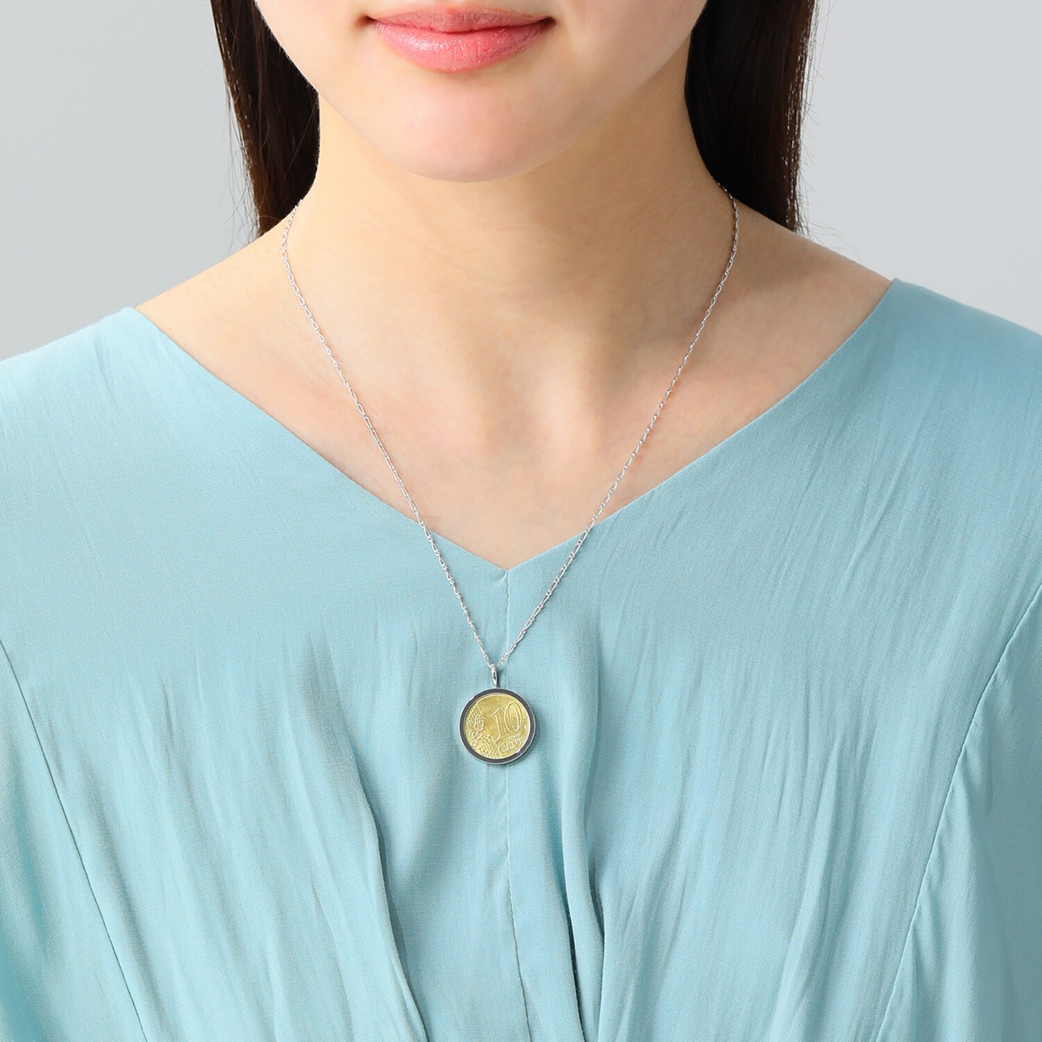 ワールドコインズ イタリアコイン １０セントデザイン メタルペンダント