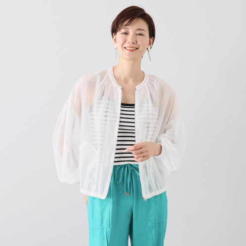 ＜ショップチャンネル＞ ラリアムー メッシュスリーブ シアーブルゾン