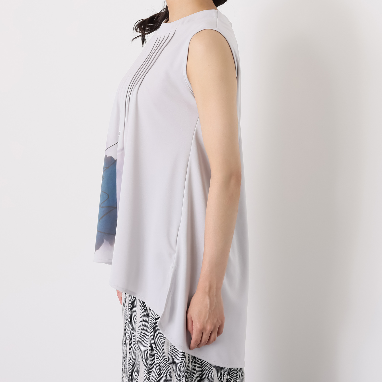 ジョリーフェム グラデーションプリント ピンタックチュニック