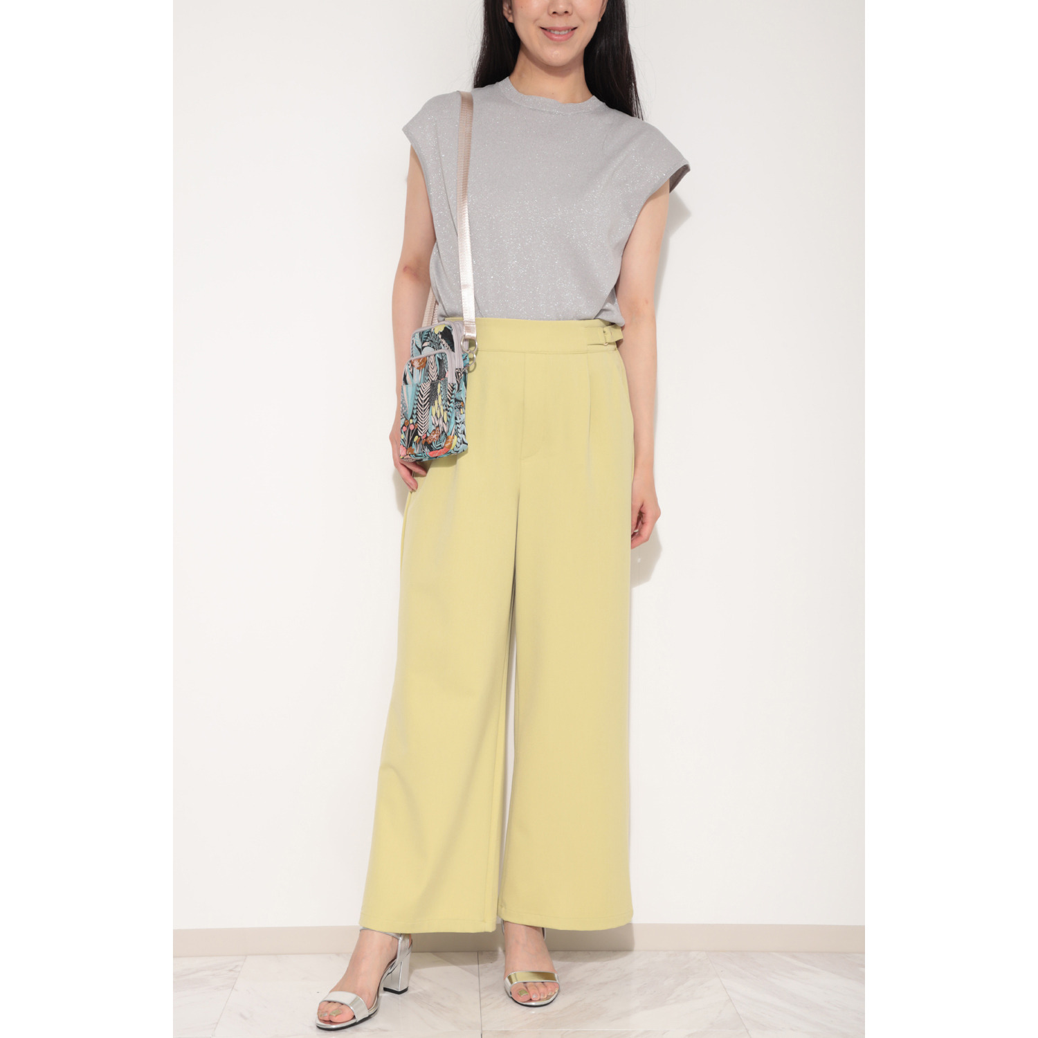 ラルジュ ボタニカルジャガード ダブルファスナー スマートショルダーバッグ