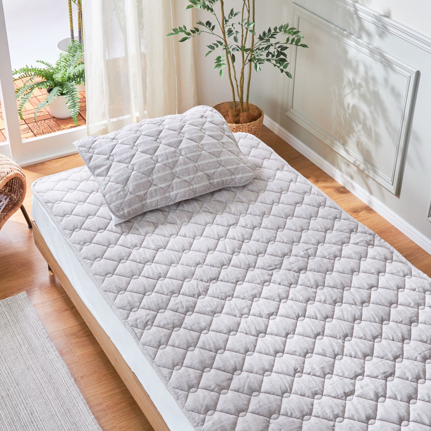 大津毛織 クールフレンチリネン 敷きパッド ＜シングル＞