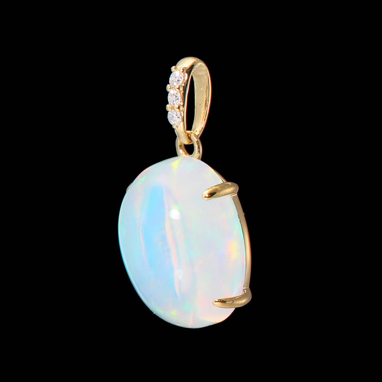 エクラトリエ １８Ｋ オパール＆ ダイヤモンド レインボーフロート ペンダントトップ