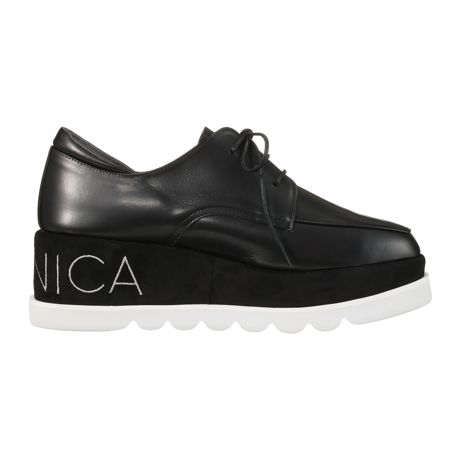 オセアニカ ＜日本製＞ レザー プラットフォーム レースアップシューズ