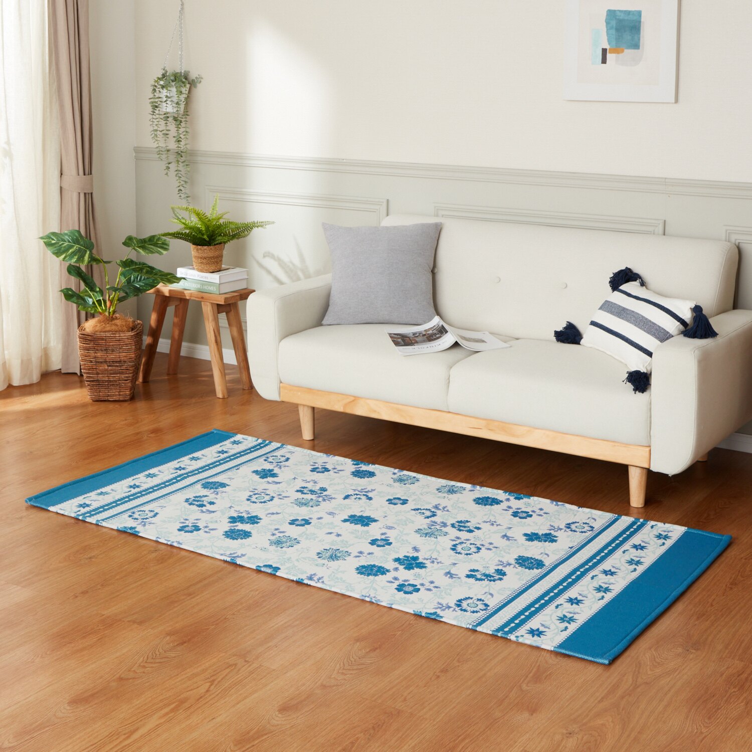 イケヒコ さらっと爽やか ジャガード織 除湿・消臭ラグ ＜９０×１８０ｃｍ＞