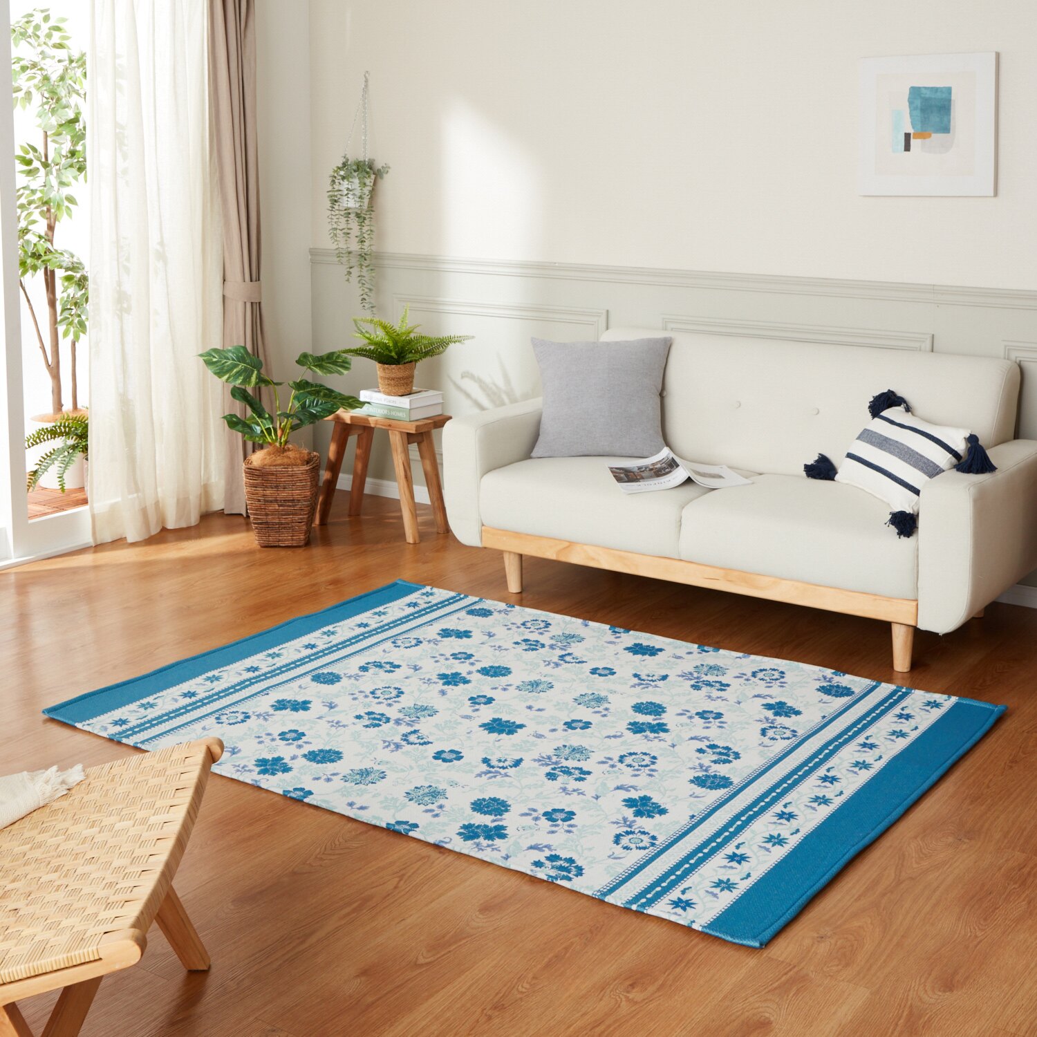 イケヒコ さらっと爽やか ジャガード織 除湿・消臭ラグ ＜１３０×１８０ｃｍ＞