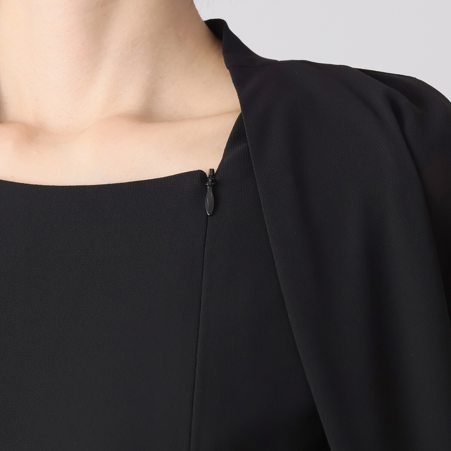 ニュイ ブラックフォーマル 収納袋付 洗濯機で洗える！ シフォンワンピース