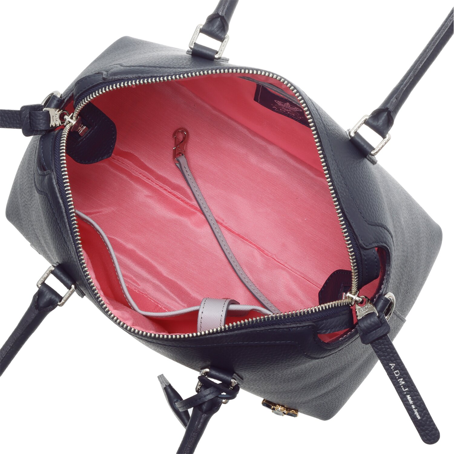 エーディエムジェイ ＴＨＥ　ＢＥＥ 牛革シュリンク型押し ボストンバッグ