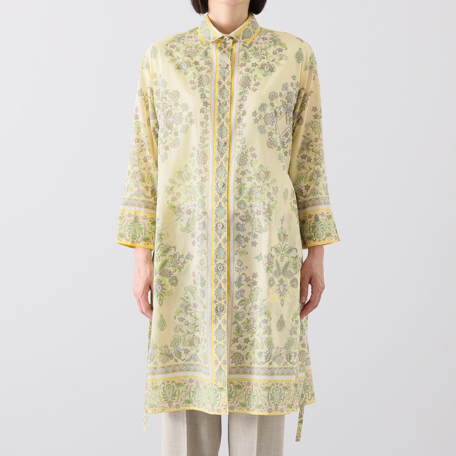 シルクロードクラブ ジャワ柄 ロングシャツブラウス