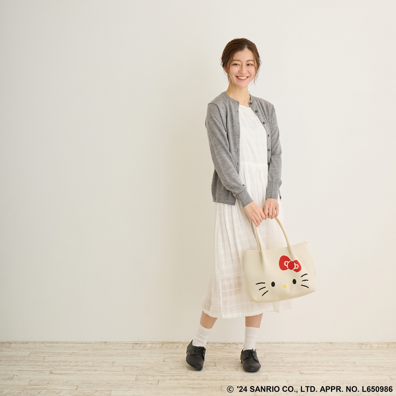 ＜Ｓ＞ ルートート ハローキティ ハリのあるニットトート